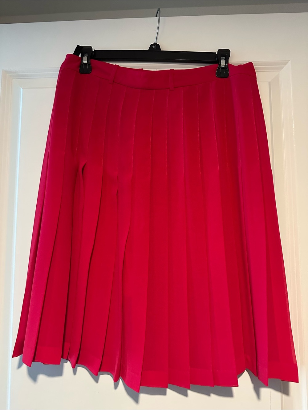 BCBGMaxAzria Hot Pink Pleated Midi Skirt